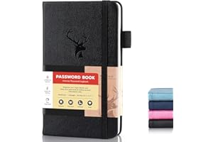 AISBUGUR Password Book Alphabetical with Tabs: Small Password Keeper for Website Log in - Hardcover Password Notebook Pocket Size Used for Internet Address and Password Oganazation,6.1 * 3.7in (Black)
