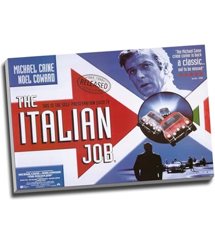 Michael Caine - Carte Blanche Signée Et Encadrée Du Film The Italian Job (avec Mini-jaquette)
