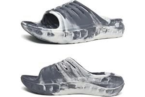 KuaiLu Mens Recovery Sandals With Comfortable Plantar Fasciitis Arch Support, Orthotic Open Toe Sport Slides Thick Cushion Reduces Stress on Feet, Joints & Back Post-Exercise