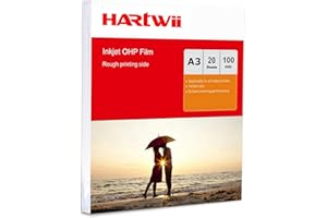 HARTWII A3 OHP Film Inkjet Printing only - 20sheets Overhead Projectors Acetate for Arts Craft Projects 420x297mm