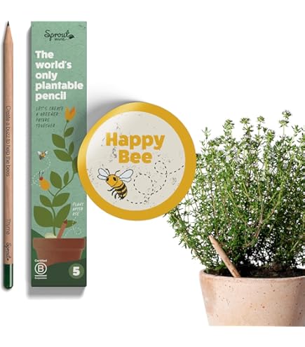 Sprout World Wood-Cased Pencils | Spread The Love Edition | #2 HB Pre-Sharpened Graphite Plantable Wooden Pencils With Flower, Herb & Vegetable Seeds | With Heart-Warming Quotes | 8 Pack
