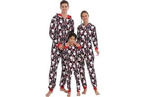 Sangdut Weihnachts Familien Pyjama Onesie, Lustiges Schlafanzug Weihnachten Family Einteiler Jumpsuit Set mit Kapuze