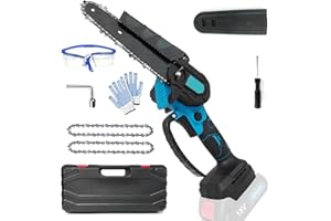PSOGPONE Motosega a Batteria per Makita Batteria 18V,6 Pollici Mini Motosega Elettrica a Batteria Brushless,Sega a Batteria per Potatura,per Potatura,Artigianato e Progetti FAI DA TE(Senza Batteria)