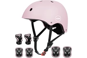 XJD Casque Vélo Enfant Sets de Protection Enfant de 3-13 Ans Genouillères Coudières Protège-Poignets Réglables Kit de Protection Filles Garçons Rollers Skate Trottinette Skateboard
