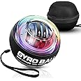 Wrist Gyro Ball Power Balls Trainer Ball, Hand Gyro Ball Wrist Strengthener, Self-Starting Hand Grip Strength Trainer for Joint and Muscle Exercise with Colourful LED Lights Protective Ball Case