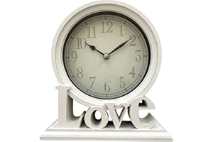 Fonowx Vintage Style Mantel Clock Shelf Mantel Clock Silent Digital Office Wedding Living Room Home Housewarming, White