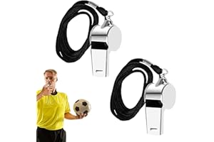 YUGUOLAN 2 Stück Trillerpfeife Sportunterricht, Schiedsrichter Pfeife, Trillerpfeife Kinder, Edelstahl Sportpfeifen, Profi Whistle Mit Schlüsselband, Für Schulsport, Fußball, Hundetraining