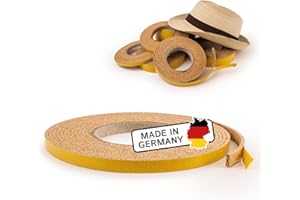 ‎THE FELT STORE The Felt Store Korkstreifen selbstklebend 5 m x 10 mm x 3 mm – zuschneidbares Korkband für Dehnungsfugen, Hutverkleinerung & Abdichtung – Hochwertiger Kork Made in Germany