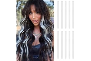 ARWIG 10 estensioni per capelli lunghi e lisci, 55,8 cm, con clip, accessori per ragazze (bianco)