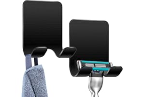 Caianwin 2 sztuki samoprzylepnych haczyków ze stali nierdzewnej, wieszak na ręczniki ze stali nierdzewnej łazienka antykorozyjne haczyki samoprzylepne - wieszak na ręczniki do łazienki i kuchni bez