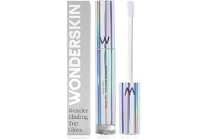 Wonderskin Wonder Blading Top Gloss - Brillant À Lèvres Transparent À Paillettes, Maquillage Pour Les Lèvres Au Fini Hydratant Et Brillant (Brillance Claire)