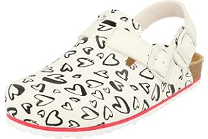Supersoft Damen Schuhe 276-197 Clogs Eva Pantolette Arzthelfer Ärzte Herzen Weiß