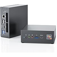 NiPoGi Mini PC AMD Ryzen 7 3750H, PC Desktop 16GB RAM 512GB SSD M.2, Supporto per Mini Computer SSD/HDD da 2,5",Wi-Fi doppio,