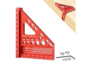 TNEDFOD Zimmermannswinkel Winkelmesser Anschlagwinkel, Anreißwerkzeug für Tischler, 22.5°-90° luminiumlegierung 3D Gehrungswinkel, Mehrzweck Messwerkzeug für Zimmermann,Ingenieur für präzises Anreißen
