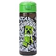 Minecraft - Plastic Water Bottle With Straw - Grey Creepers - Video Game Kids Water Bottle - 700ml Gifts - Official Merchandise