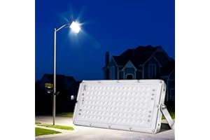 Omprar 100W Projecteur LED,Spot Led Extérieur 10000LM,IP65 Étanche Eclairage Extérieur Sécurité Lampe LED,6500K Blanc froid Projecteur à LED,Lumière d'inondation éclairage Public Garage Jardin 1pcs