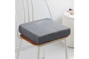 Judy1980 Memory Foam Chair Pad RemovableThick Chair CushionLuxury Large Seat Pads Non Slip Seat Cushion for Dining Garden Office Kitchen,（40x40x8cm,Dark Grey）