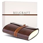 Tivoli Diario/Taccuino Piccolo in Pelle riciclata, Realizzato a mano da Artigiani Toscani, Include Scatola Regalo Marrone