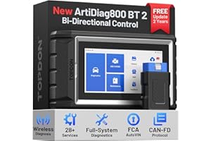 TOPDON ArtiDiag800 BT 2, Herramienta de diagnóstico de Todos los Sistemas, más de 28 Funciones de Mantenimiento, Acceso a la Puerta de Enlace FCA y protocolo Can-FD, diagnóstico inalámbrico Bluetooth