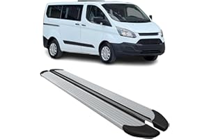 OMAC Marchepieds Latéraux pour Ford Transit Custom 2012-2022 Alu Argent L1 Court 2X