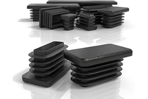 PD® Bouchons à lamelles 50x30 mm pour Tube carré | Embouts rectangulaires PE | Bouchon Pied de Chaise | Bouchon Tube Carré pour Tubes Métalliques, Chaises, Canapés, Tables et étagères | 4 pcs.