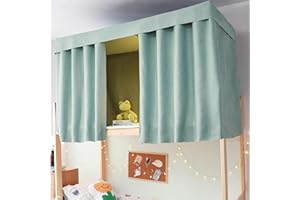 Treer Students Dormitory Bunk Bed Curtain, Blackout Bed Curtains Dustproof Mosquito Bed Canopy Moveable Curtain Shading Nets for Single Bed Bottom and Top (1.2x2M,Sage Green)