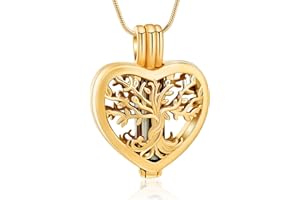 VCCWYQK Drzewo życia urna naszyjnik na prochy z pustym szklanym fiolką cylinder kremacja biżuteria pamiątka medaliony pamiątkowe dla kobiet mężczyzn uchwyt na prochy zwierząt domowych