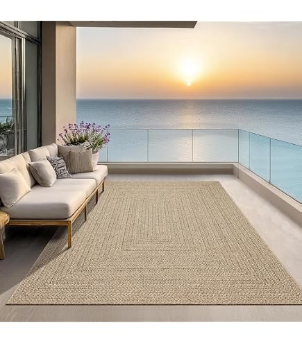 IKEA VODSKOV Rug, flatwoven, 133x195 cm, Natural/Light Grey