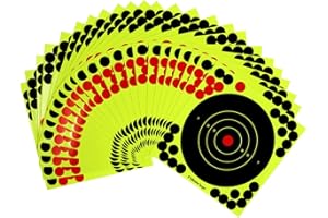 LIOOBO 25 Stück Selbstklebende Splatter-Zielscheiben (8 Zoll) – Leuchtend gelb, für Schießspiele, Bogenschießen, Darttraining & Zielübungen – Inkl. Bunte Zielaufkleber