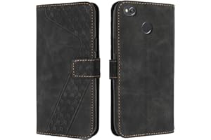 OKZone Funda para Xiaomi Redmi 4X, PU Cuero Flip Carcasa Fundas Móvil de Tapa Libro Caso Piel PU para Xiaomi Redmi 4X, Billetera Tarjetero Case Telefono Cubrir Móvil Phone Cover (Negro)