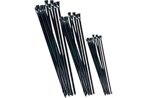 Werkzeyt Kabelbinder-Sortiment - schwarz - Diverse Größen im Set - 75 Stück - Wiederverwendbar - Polyamid - UV-beständig / Kabelbinder-Set / Kabelverbinder / B20451