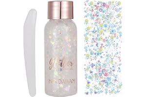 Layhou 35g Lentejuelas de sirena con purpurina líquida, Cara purpurina maquillaje, sombra de ojos, gel para el cuerpo Deslumbrante, festival accesorios, para de Ojos Maquillaje y Pelo Arte Corporal