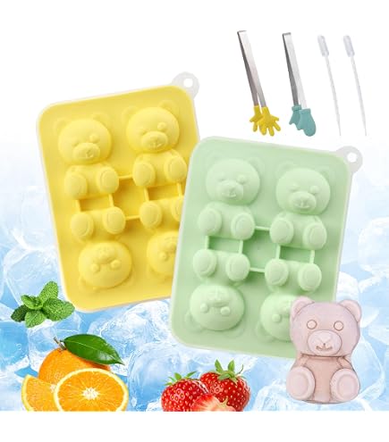 Niedliche Bären-Eiswürfelform Aus Silikon - BPA-frei, Für Babynahrung, Kuchen & Eiswürfel (grün)