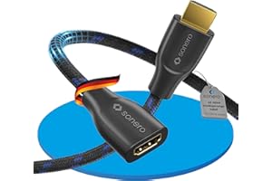 Sonero® 4K HDMI Verlängerungskabel, Premium High Speed, 4K 60Hz, HDMI Stecker auf HDMI Buchse, vergoldete Kontakte, zweifache Abschirmung, Baumwollmantel, 3,00m