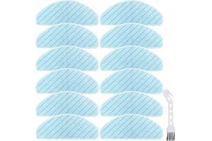 QAQGEAR Tamponi lavabili di ricambio per Ecovacs Deebot T9 T9+ T9 AIVI T9 AIVI+ T9 MAX T9 Power Robot aspirapolvere, panno lavabile e riutilizzabile in microfibra (confezione da 12)