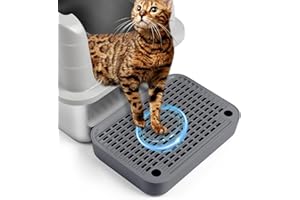 Bartuke Tapis de Rampe pour bac à litière de Chat avec Fonction de filtrage, Marche pour bac à litière de Chat pour Robot autonettoyant, idéal pour Chaton et Chats Plus âgés (Gris foncé)
