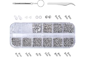 EMPEROCH Kompletny zestaw naprawczy do okularów, 1100 sztuk śrub do okularów, 150 par nosków, śruby optyczne, zestaw naprawczy do okularów, zestaw narzędzi, silikonowe noski do nosa, pęseta