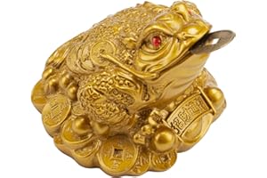 LVE Wschic Lucky Money Frog,Feng Shui Toad Coin Chinese Charm for Prosperity Home Decoration Gift