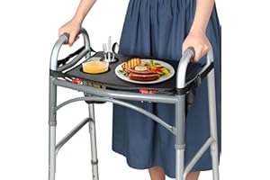 HOOMTREE Lauflerntablett für zusammenklappbare Gehhilfe, Tabletts für Spaziergänger für Senioren, abnehmbar mit Getränkehalter, Lauflerntabletts zum Rollen, zusammenklappbares Gehhilfe, Zubehör für