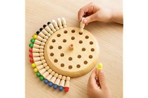 Toy Imagine Wooden Color Memory Chess Game for Kids Age 3+ | Wooden Memory Match Stick Chess Board Game | Brain Puzzle Toy for Boys, Girls & Adults | Montessori Learning & Family Game
