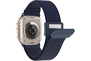 BOJYS Nylonowy pasek do zegarka Apple Watch Ultra 2 49 mm, 45 mm, 44 mm, 42 mm, 41 mm, 40 mm, 38 mm, zapasowy pasek z zapięciem magnetycznym, wzór fali, nylonowy pasek sportowy do iWatch Ultra 1, 2, SE,