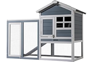 Klatka dla królików WilTec Otwarta obudowa Szary podwyższony schron z drewna świerkowego Domek dla królika