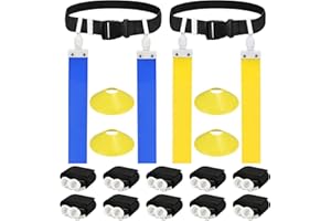 DkOvn Flag Football Belt, 1/10/14pcs Adjustable Flag Football Belt with Belt and Flags, for Kids, Youths, Adults