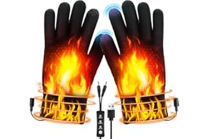 Coikes Guanti Riscaldati USB per Uomini e Donne 3 Temperatura Regolabile Guanti Lavorati a Maglia Touchscreen Mani Invernali Laptop Guanto Sportivi Guanti Mitten per Interni o Esterni Ufficio