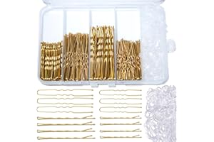 XECCUS 300 Stück Haarnadeln Bobby Pins Set, Metal Haarklammern Damen Hair Accessories, French U-Haarklammern 2inch 2.36inch, Hair Pins für 2inch 2.75inch, Haargummis in Aufbewahrungsbox (300PCS/Gold)