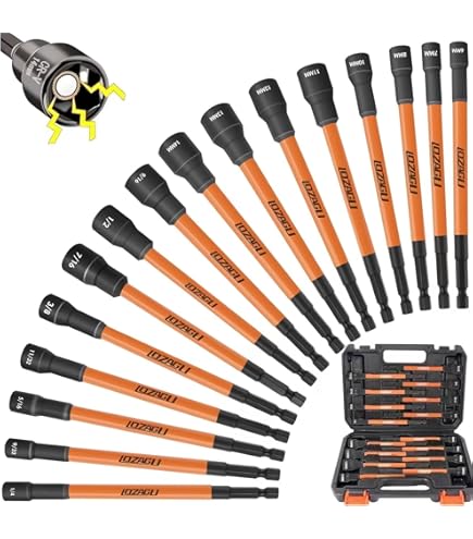 VictorsHome 2-Pack 1/4" Hex Shank Magnetic Nut Driver Bits - 19mm, 65mm Long - For Drills & Screwdrivers