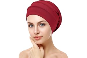VUCDXOP Elegante Cotton cap Donna, Chemioterapia Cappello da Donna Pieghe Turbante Bandana di Chemio Dormire Berretto Beanie