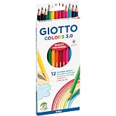 Giotto Colors 3.0 Case of 12 Colour Pencils | Assorted Colors, for Kids, Parties and Elementary Schools