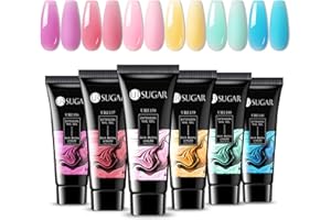 ‎UR SUGAR UR SUGAR Poly Nagel Gel Set 6 Farben, Poly Nail Gel Pastell Rosa Nagel Extension Gel, Nagelverlängerungsgel Frühling Set für Anfänger Builder Gel für Nägel Nagelset