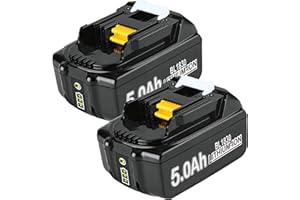 GGIKING 2 x 5.0Ah Replacement Battery Makita for 18V Battery, 5000mAh Batteries Compatible with Makita 18V Batteries BL1860B BL1850B BL1840 BL1830 BL1835 BL1845 BL1820B, Compatible with Power Tool